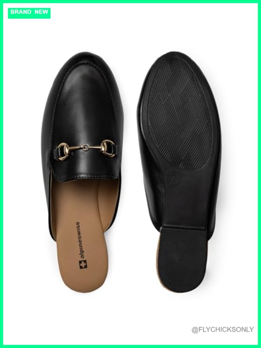 Faux Leather Mule Loafers Flat Round Toe Slide On Comfortable Vegan Leather - Picture 4 of 6